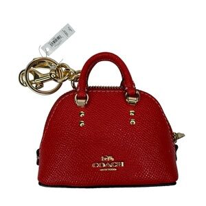 Coach Red Mini Bag Charm Keychain